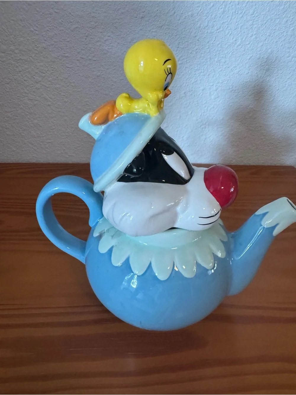 Tweety & Sylvester Ceramic Teapot - Blue Cartoon Collectible Warner Bros